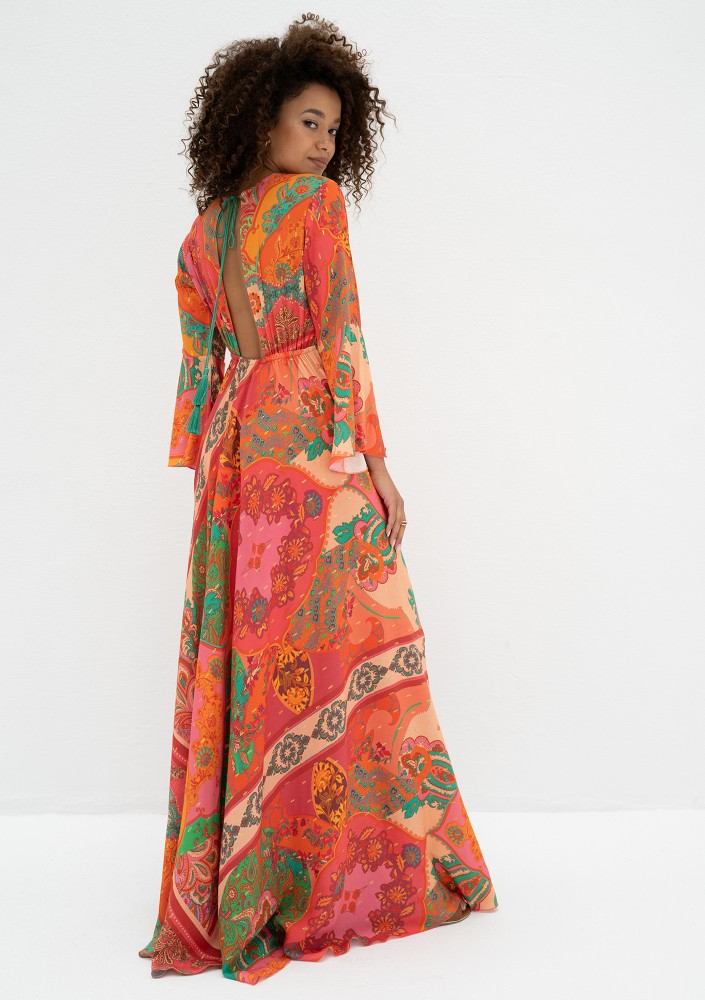 Aliyah - Boho patterned maxi dress