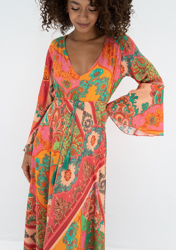 Aliyah - Boho patterned maxi dress