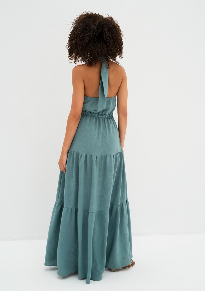 Shayen - Letnia sukienka maxi boho Miętowa