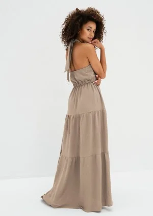 Shayen - Beige boho maxi dress