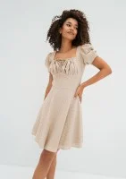 Lucy - Beige openwork mini dress