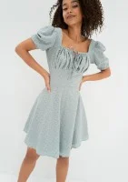 Lucy - Light blue openwork mini dress