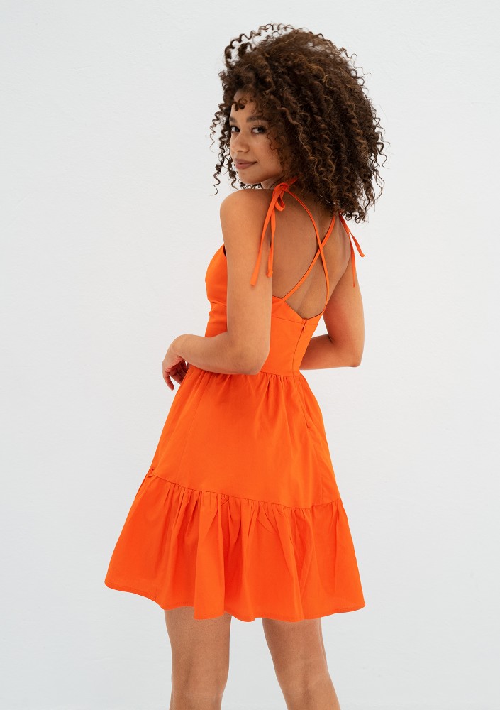 Alexa - Orange mini summer dress