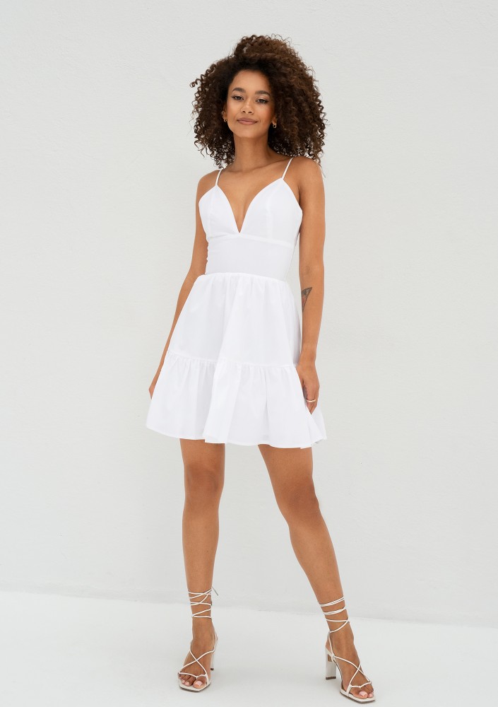 Alexa - White mini summer dress