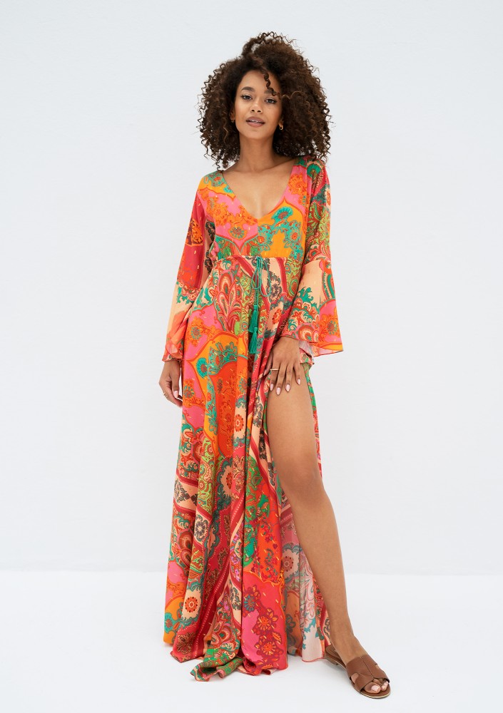 Aliyah - Boho patterned maxi dress