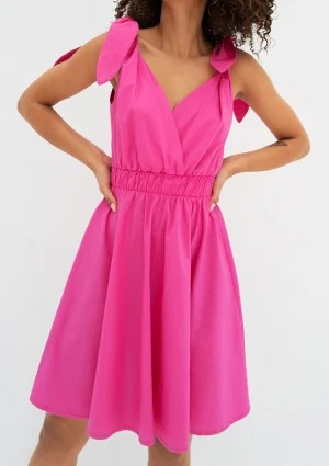 Alva - Letnia sukienka wiązana na ramionach Różowa