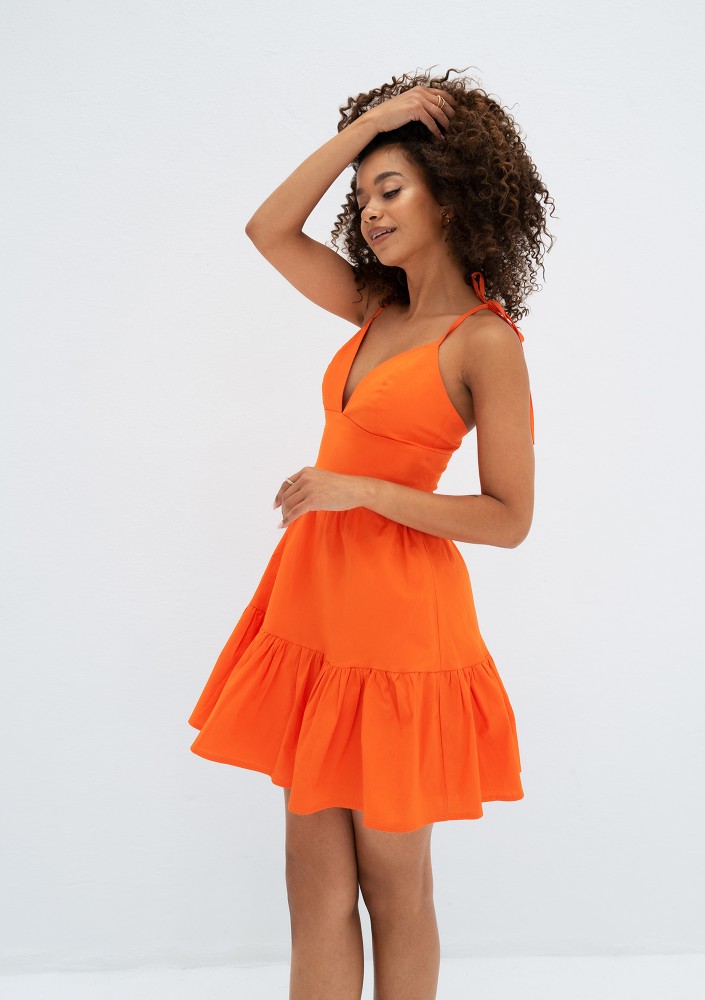 Alexa - Orange mini summer dress