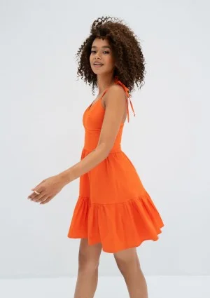 Alexa - Orange mini summer dress