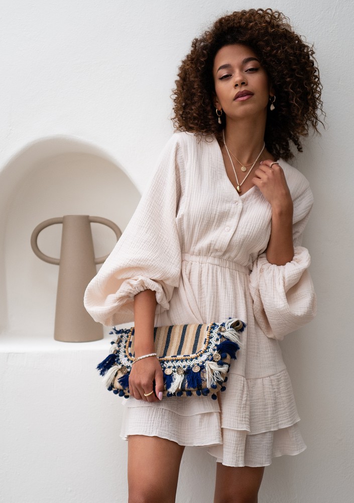 Milla - Creamy white muslin dress