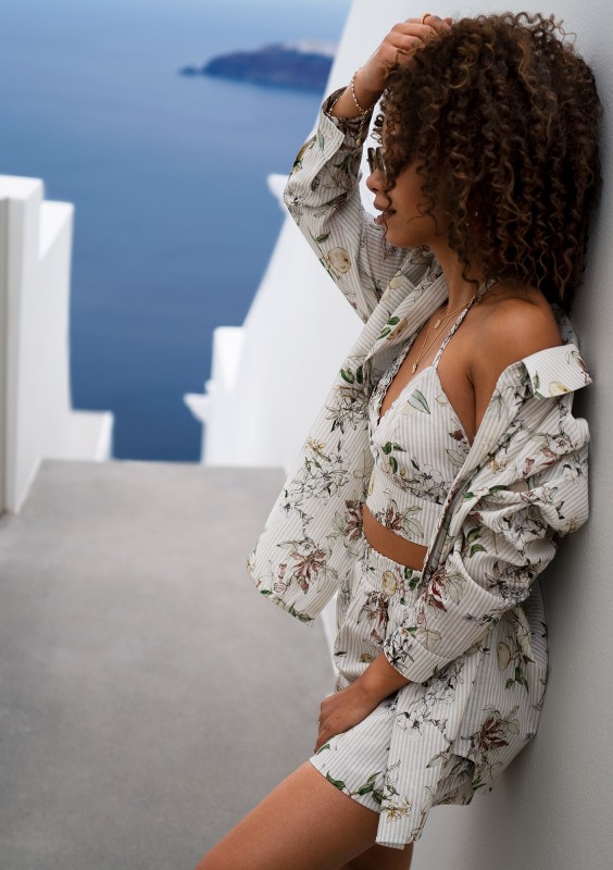 Suri - Citrus printed cotton shirt