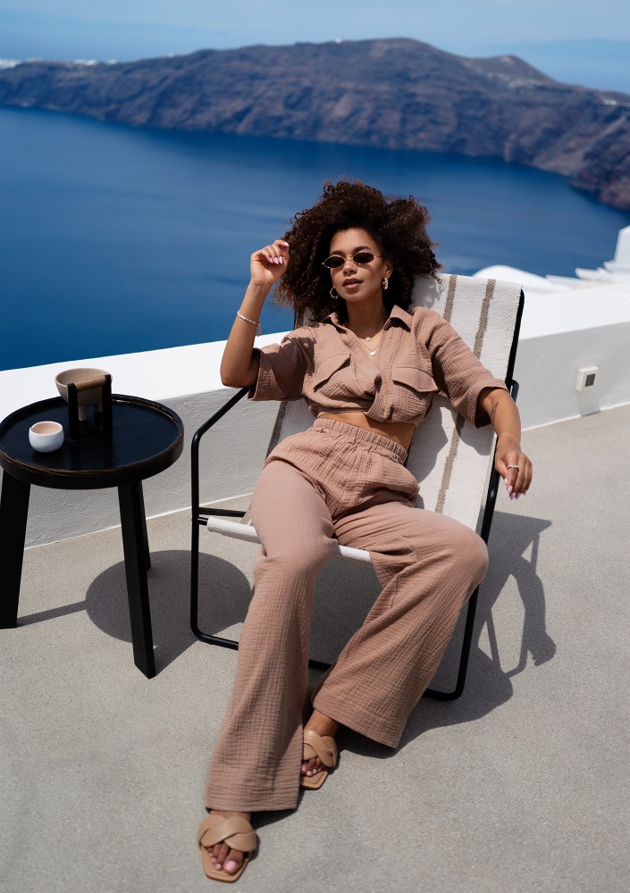 Thera - Powder pink muslin pants