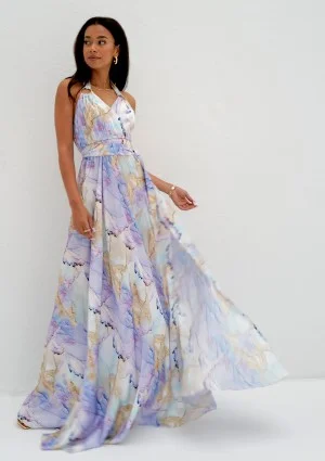 Callina - Lila marble printed maxi dress