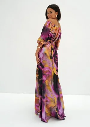 Cayli - Maxi violet printed dress