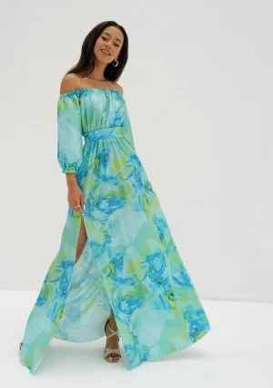 Cayli - Maxi blue printed dress