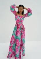Zuvia - Sukienka maxi w Różowy Wzór