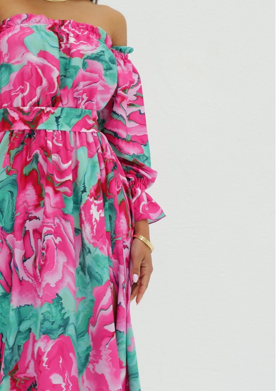 Zuvia - Green floral maxi dress