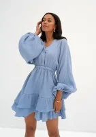Milla - Letnia sukienka z muślinu Niebieska