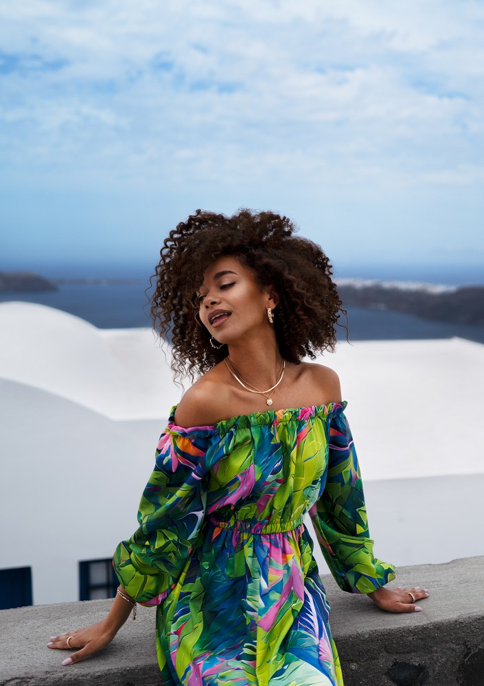 Layla - Green printed maxi dress