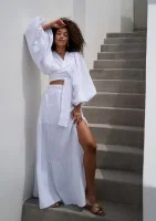 Capri - White muslin maxi skirt