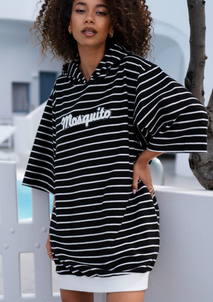 Fairy - Black striped hooded tunic