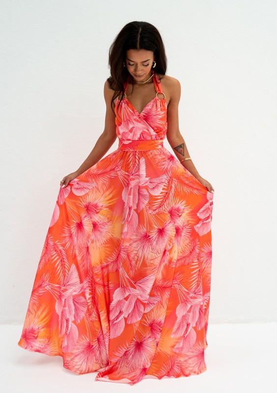 Callina - Orange maxi summer dress