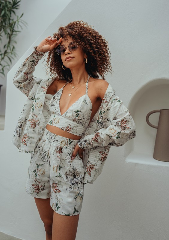 Suri - Citrus printed cotton shirt