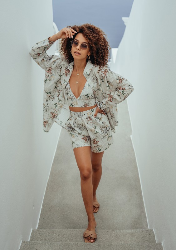 Suri - Citrus printed cotton shirt