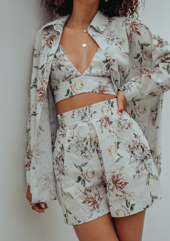 Suri - Citrus printed cotton shirt