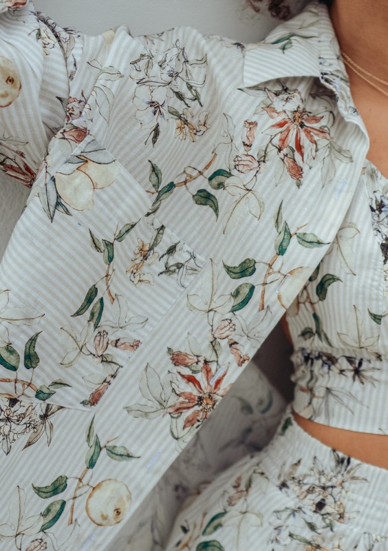 Suri - Citrus printed cotton shirt