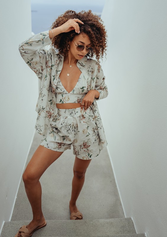 Suri - Cotton citrus printed shorts