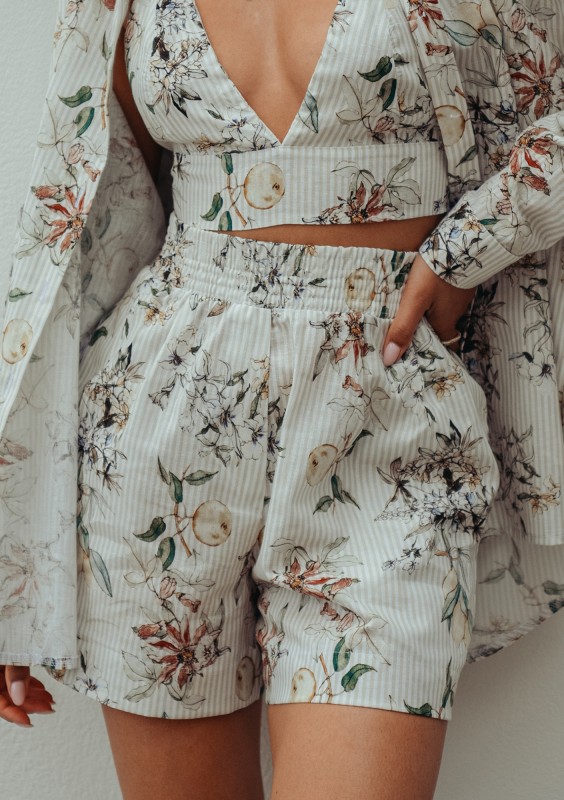 Suri - Cotton citrus printed shorts