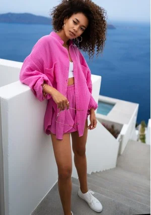 Palma - Pink muslin shorts