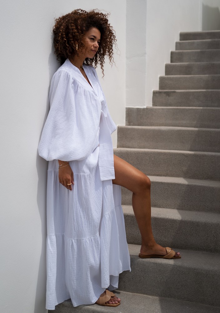 Capri - White muslin maxi skirt