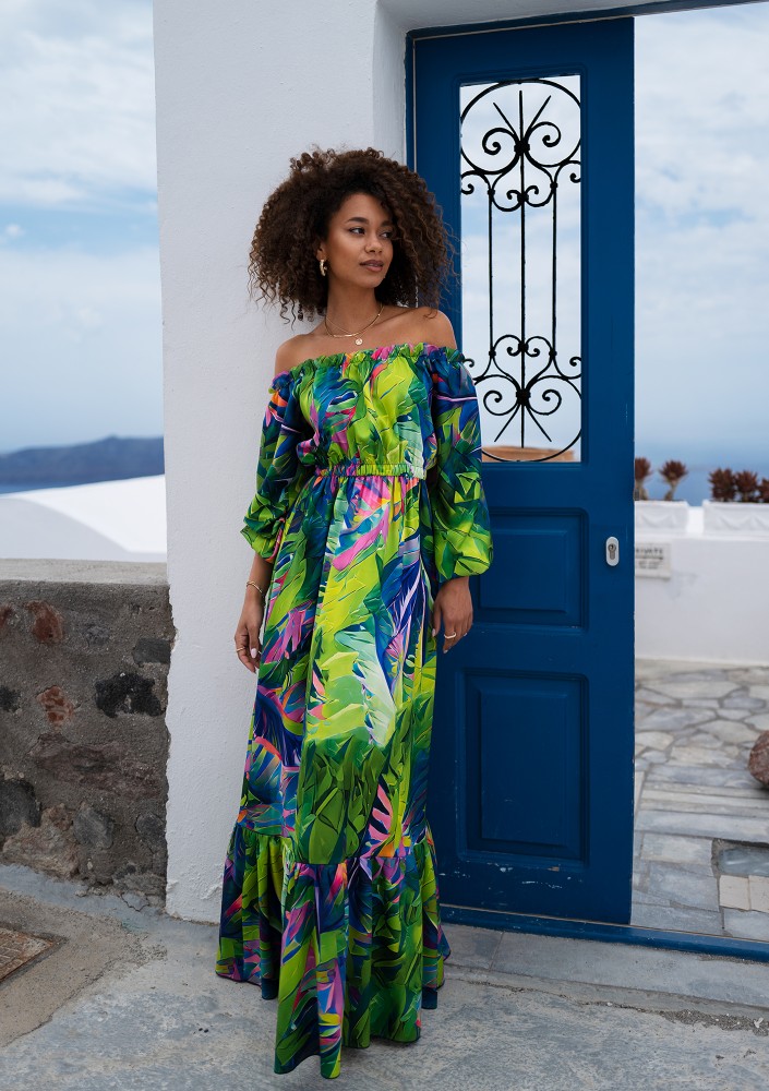 Layla - Green printed maxi dress