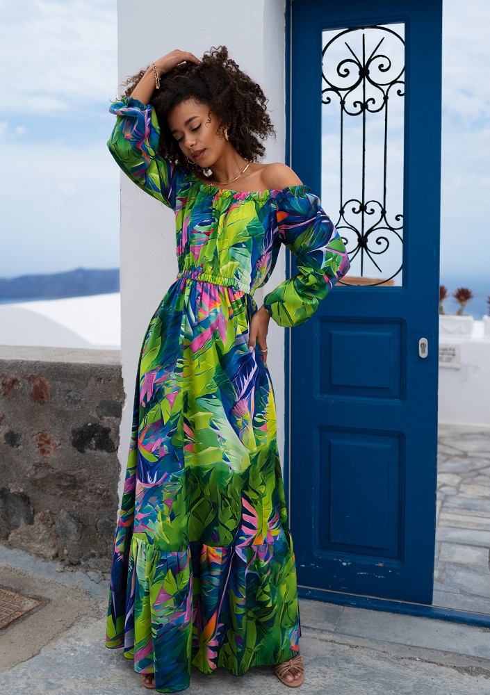 Layla - Green printed maxi dress