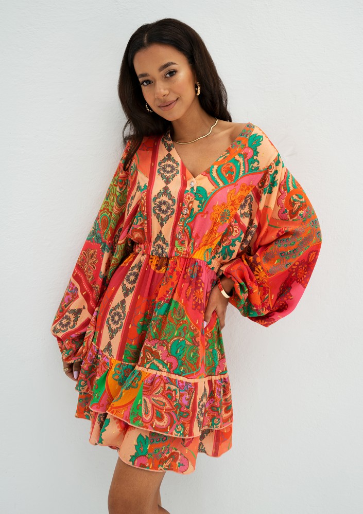 Milla - Boho printed rayon dress