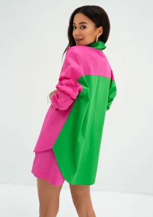 Suri - Bawełniana koszula oversize Różowa