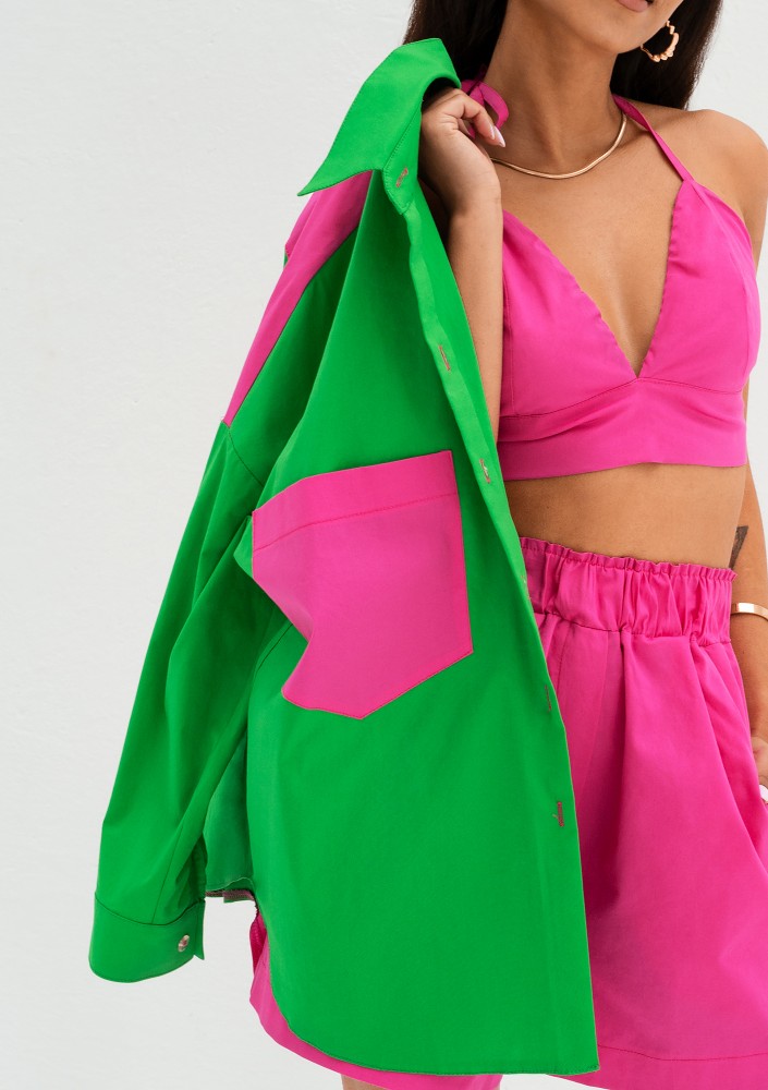 Suri - Pink cotton shirt