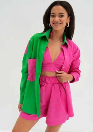 Suri - Pink cotton short top