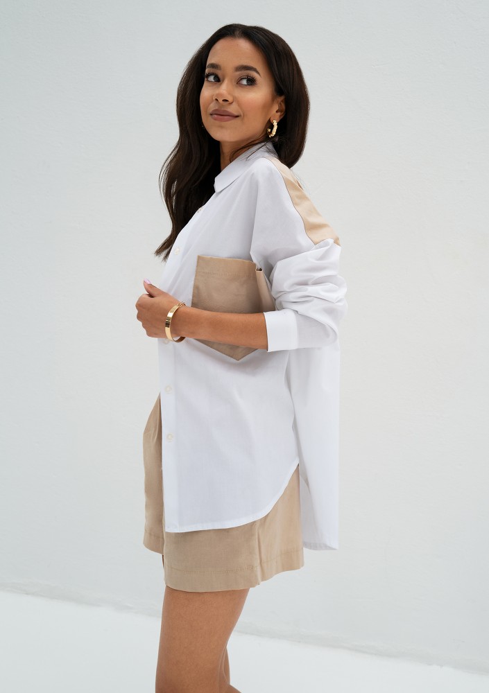 Suri - Beige cotton shirt