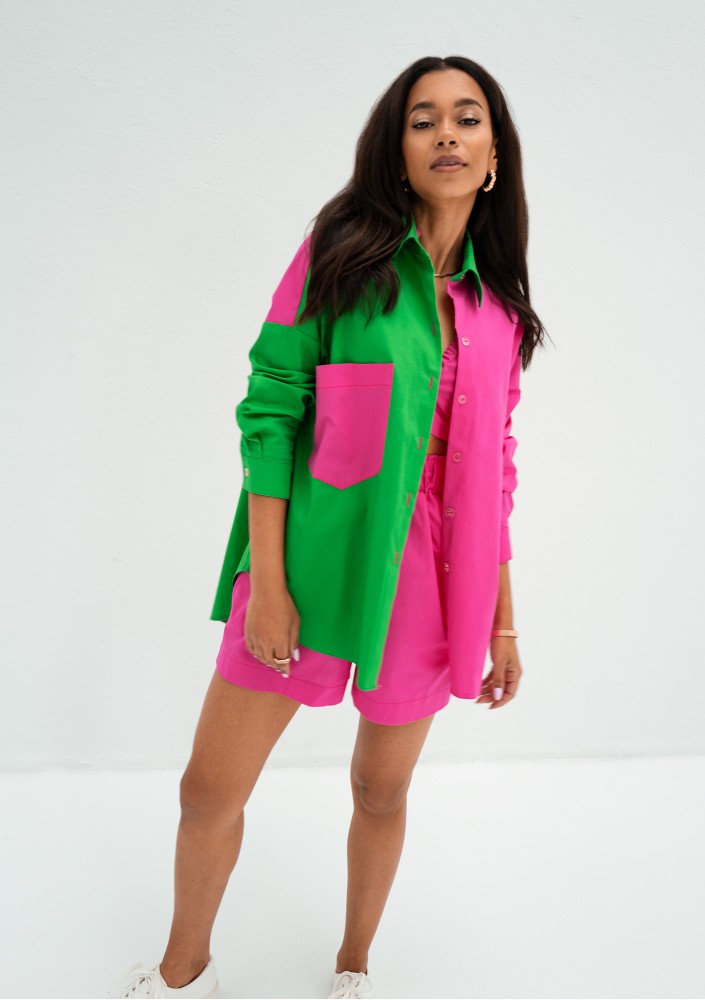 Suri - Pink cotton shirt