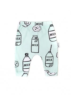 milk printed kids trousers