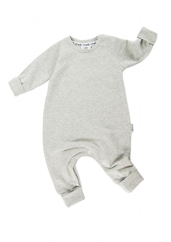 Grey cotton basic romper