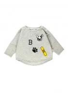 Bluza dziecięca z naszywkami DOG Szary Melanż