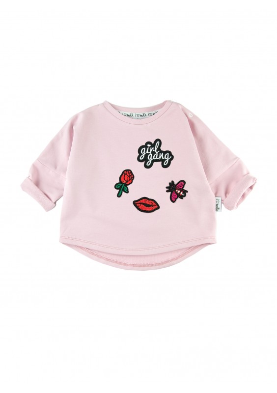 Powder pink kids sweatshirt "girls gang"