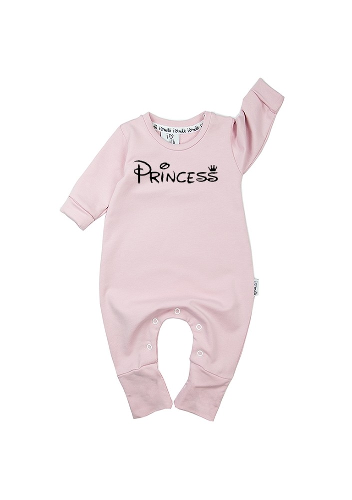 Powder pink long sleeved romper "princess"