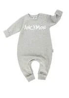Melange grey long sleeved romper 