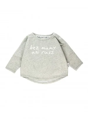 Melange grey kids sweatshirt "bez mamy ani rusz"