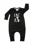 Black long sleeves romper 