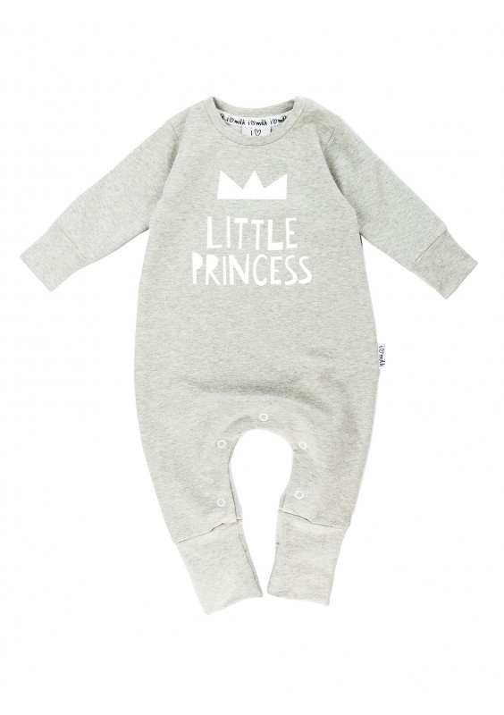 Melange grey sleeves romper "little princess"